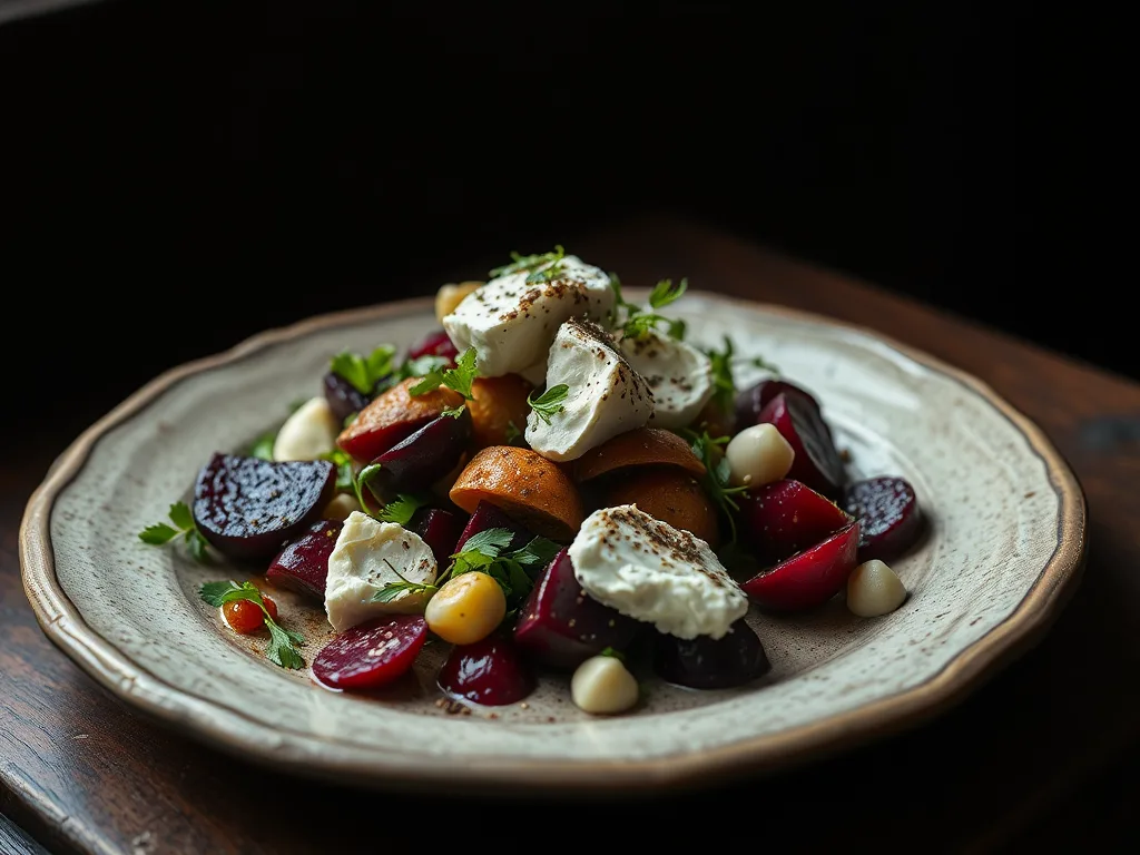 Warm Roasted Beet and Goat Cheese Salad: A Masterpiece of Earth and Cream