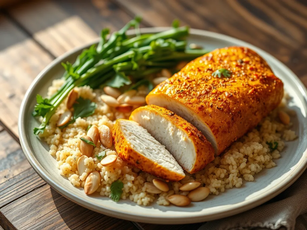 Golden Turmeric Chicken with Jeweled Couscous