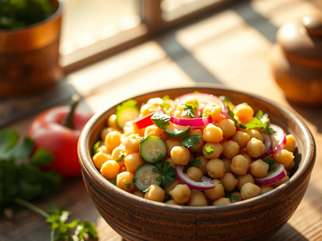 The Golden Hour Chickpea Salad: A Symphony of Mediterranean Flavors