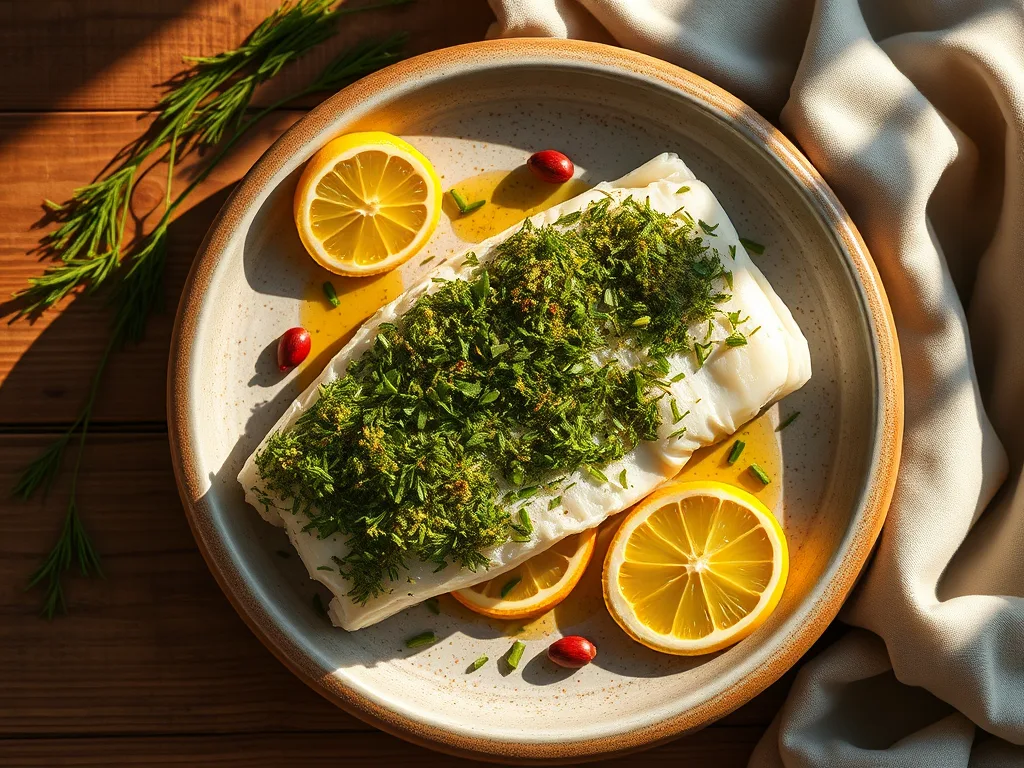 Authentic Herb-Crusted White Fish: a great Feast