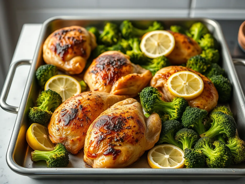 Simple Roasted Lemon Herb Chicken & Broccoli