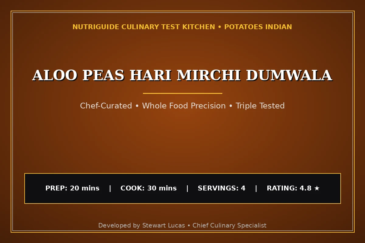 Aloo Peas Hari Mirchi Dumwala
