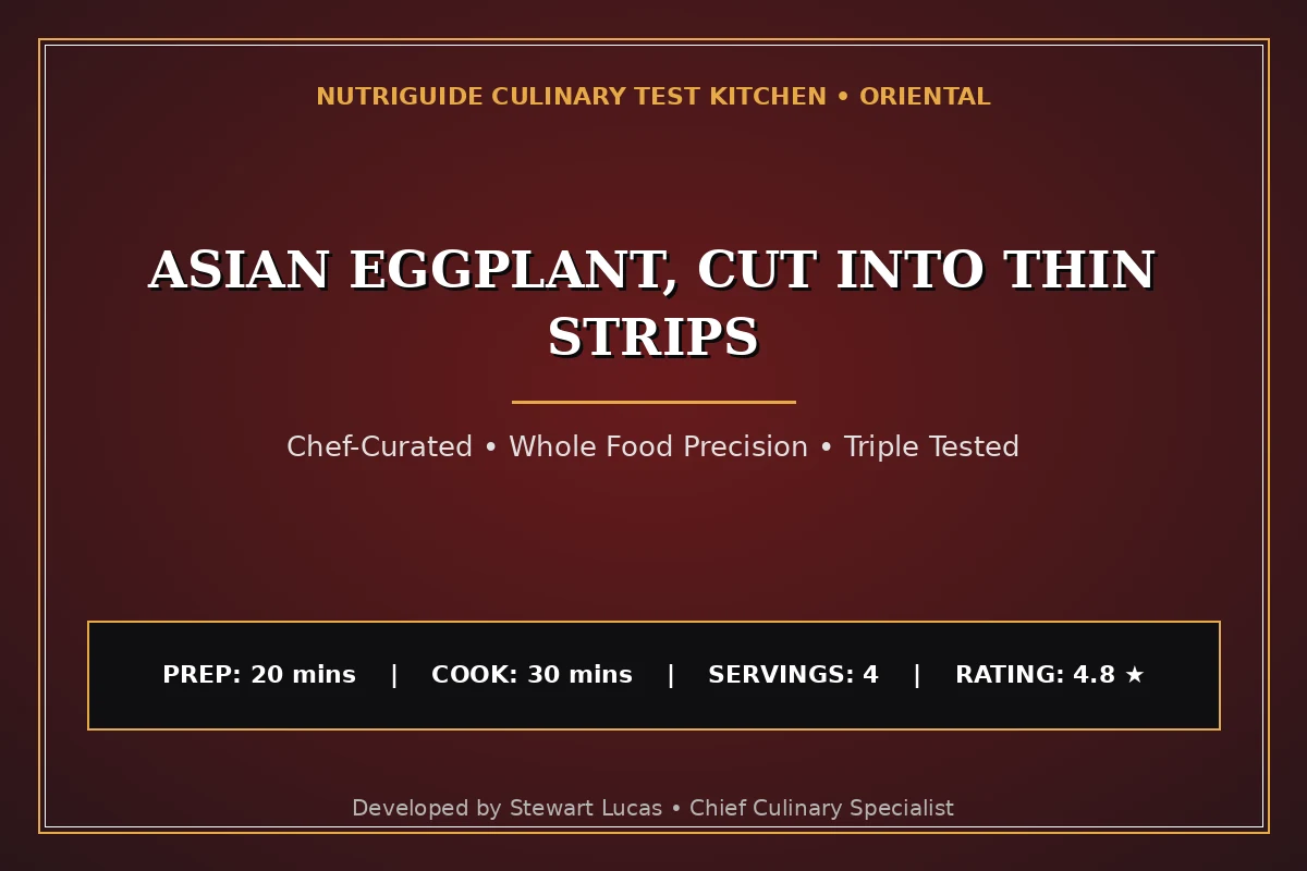 Asian Eggplant, Cut Into Thin Strips