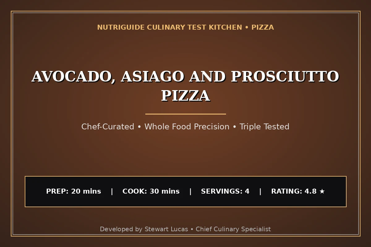 Avocado, Asiago And Prosciutto Pizza