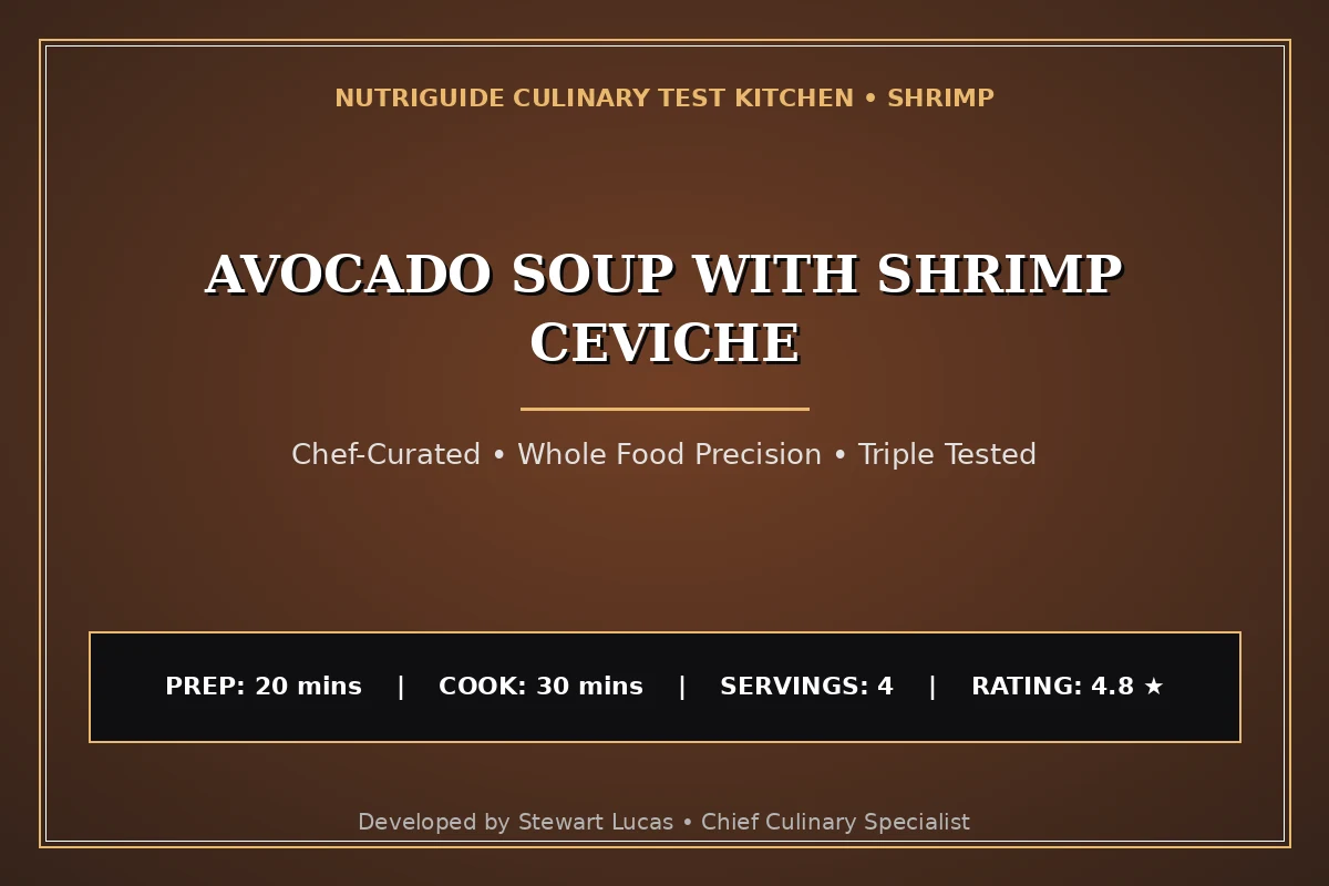 Avocado Soup With Shrimp Ceviche