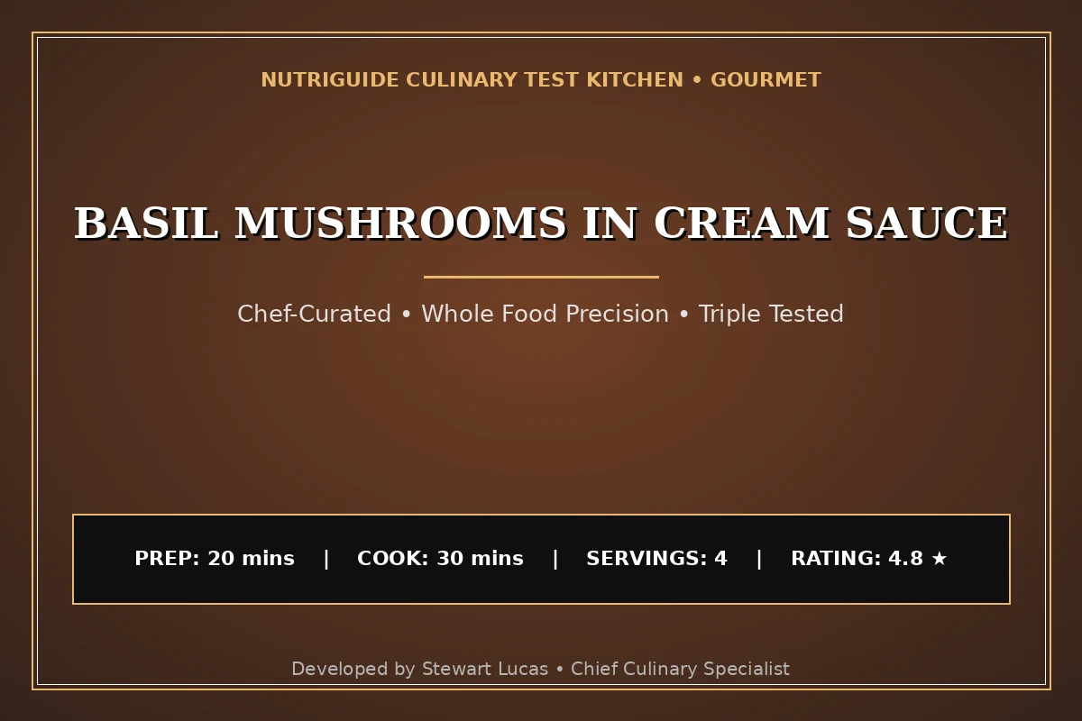 Basil Mushrooms In Cream Sauce