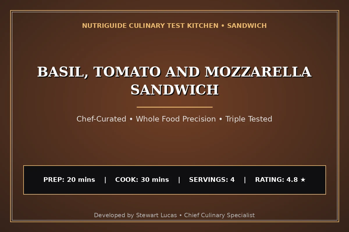 Basil, Tomato And Mozzarella Sandwich