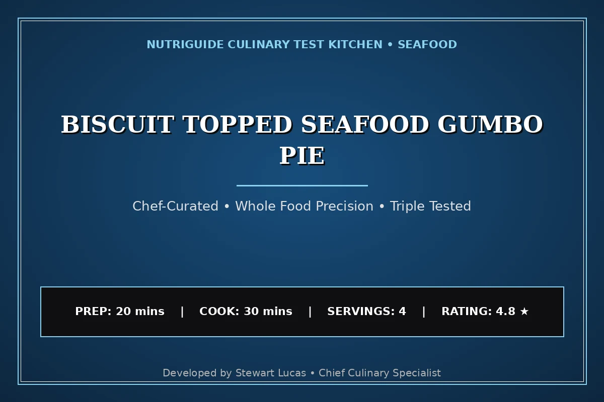 Biscuit Topped Seafood Gumbo Pie