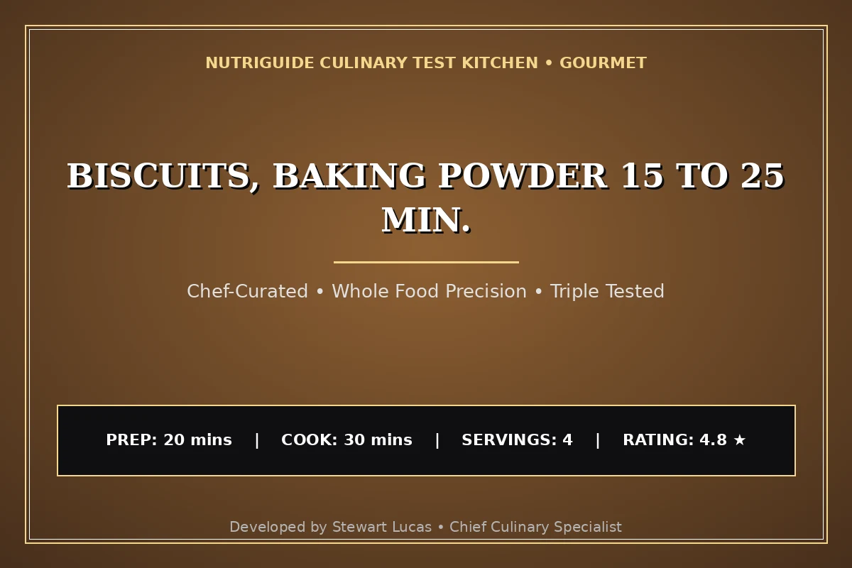 Biscuits, Baking Powder 15 To 25 Min.