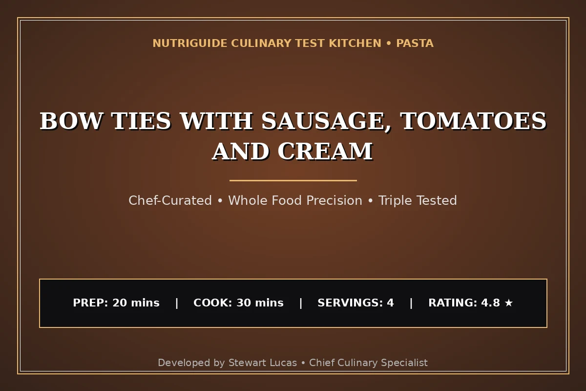 Bow Ties With Sausage, Tomatoes And Cream