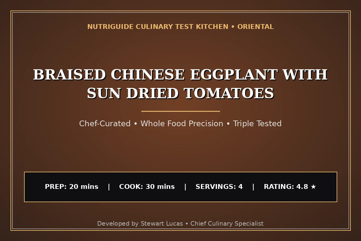 Braised Chinese Eggplant With Sun Dried Tomatoes