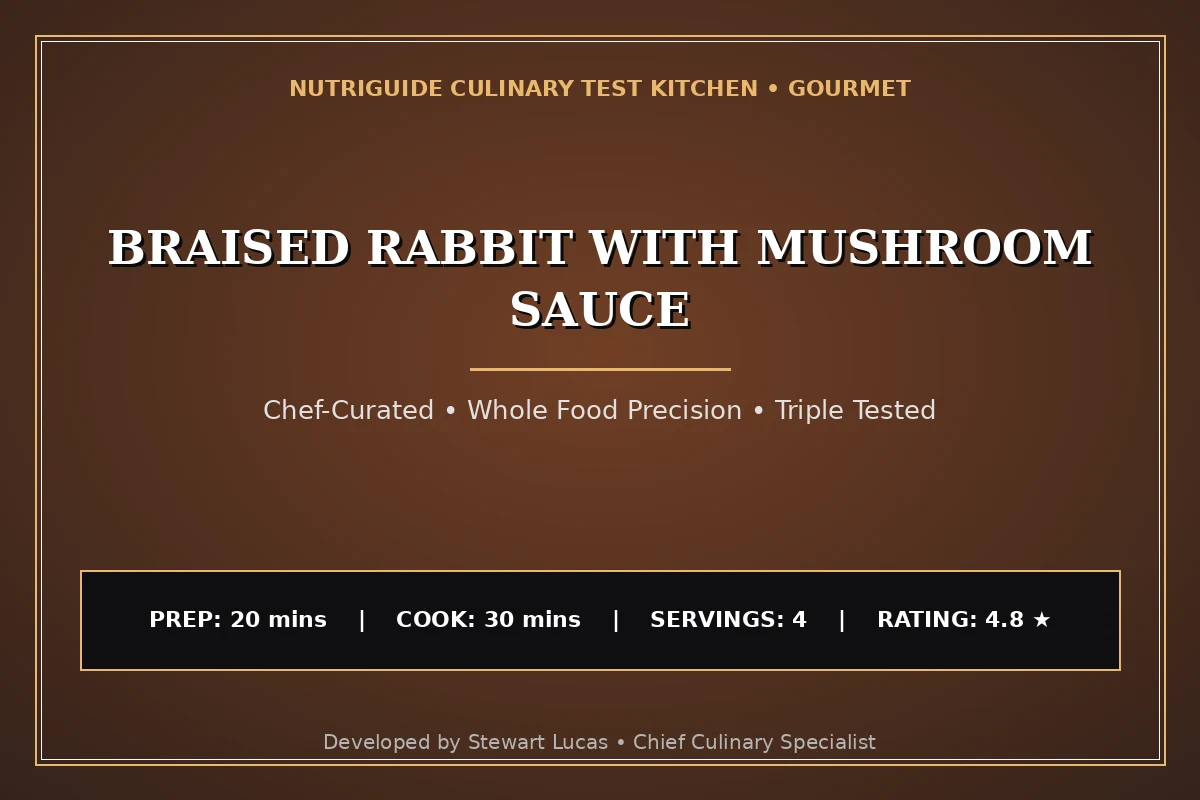 Braised Rabbit With Mushroom Sauce