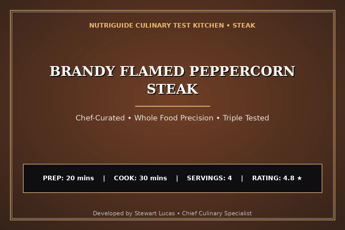 Brandy Flamed Peppercorn Steak