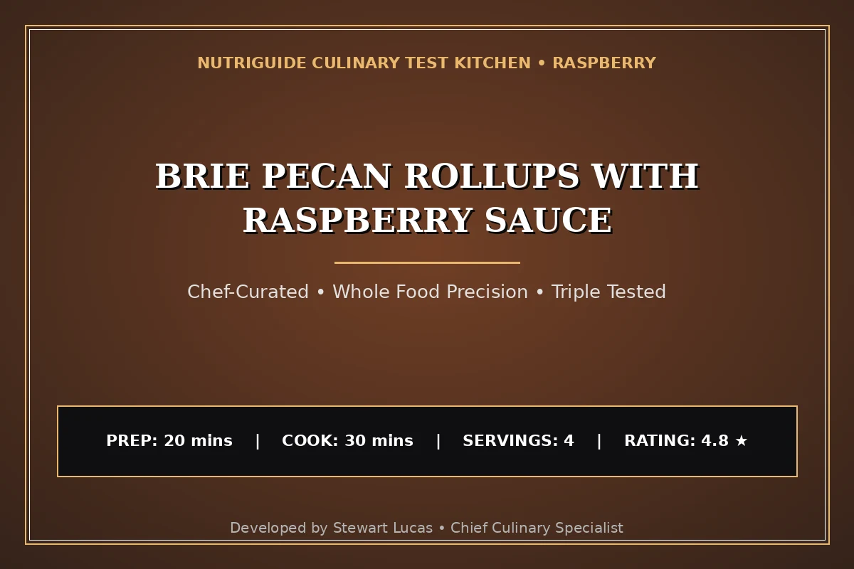 Brie Pecan Rollups With Raspberry Sauce