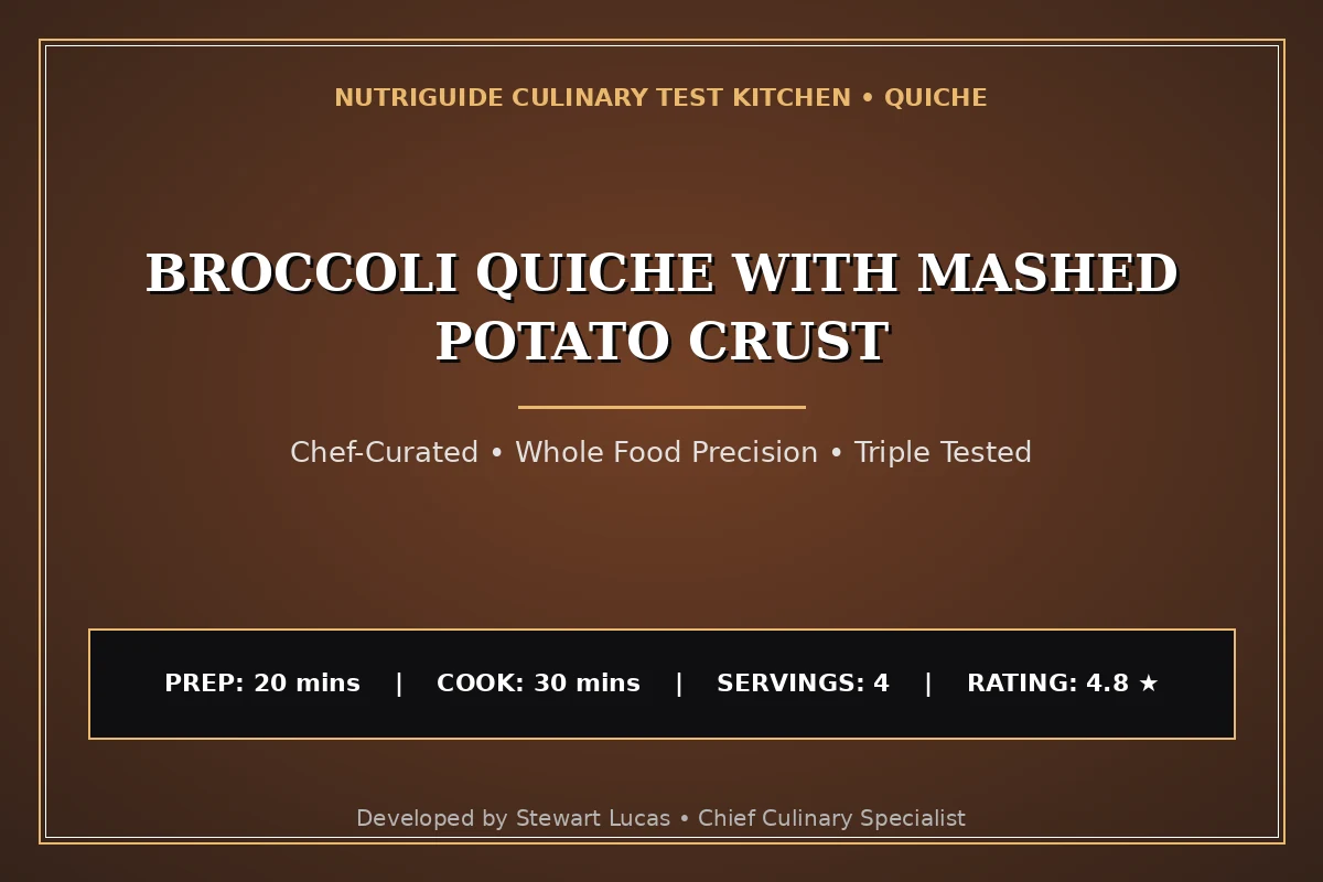 Broccoli Quiche With Mashed Potato Crust