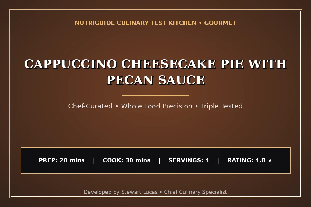 Cappuccino Cheesecake Pie With Pecan Sauce