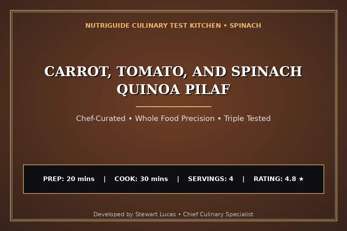 Carrot, Tomato, And Spinach Quinoa Pilaf