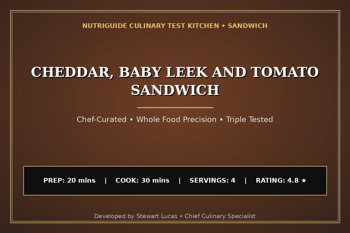 Cheddar, Baby Leek And Tomato Sandwich