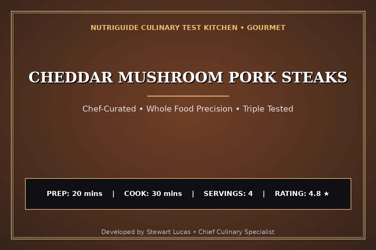 Cheddar Mushroom Pork Steaks