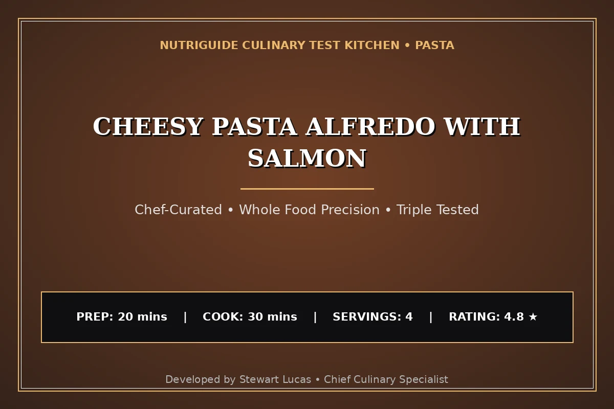 Cheesy Pasta Alfredo With Salmon