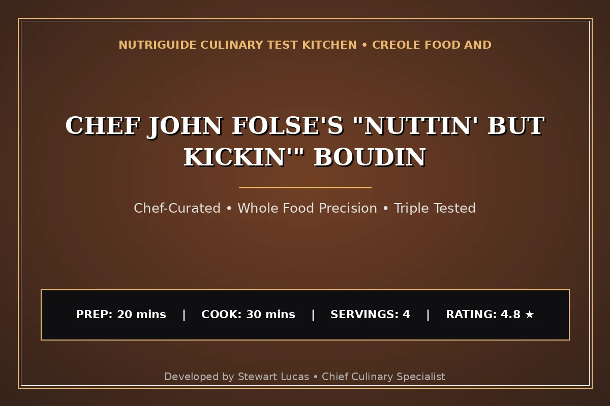 Chef John Folse'S "Nuttin' But Kickin'" Boudin