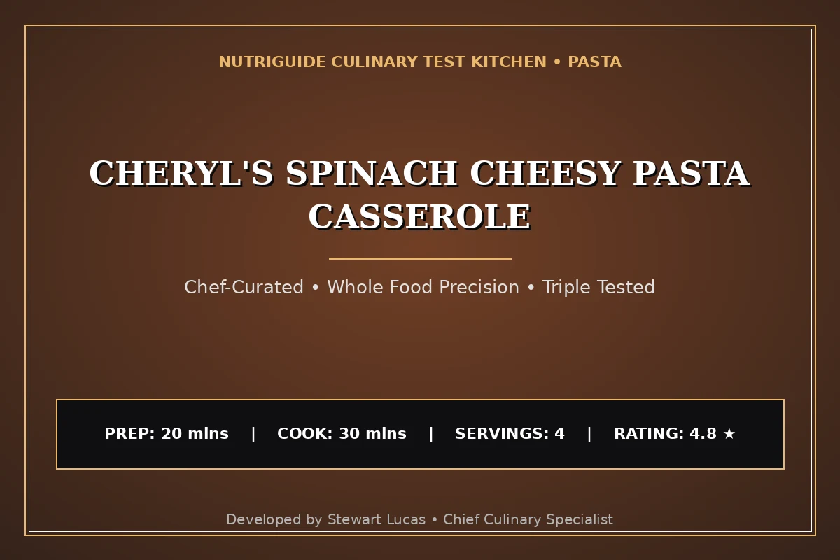 Cheryl'S Spinach Cheesy Pasta Casserole