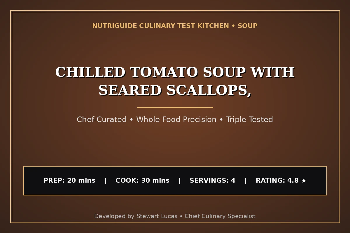 Chilled Tomato Soup With Seared Scallops,