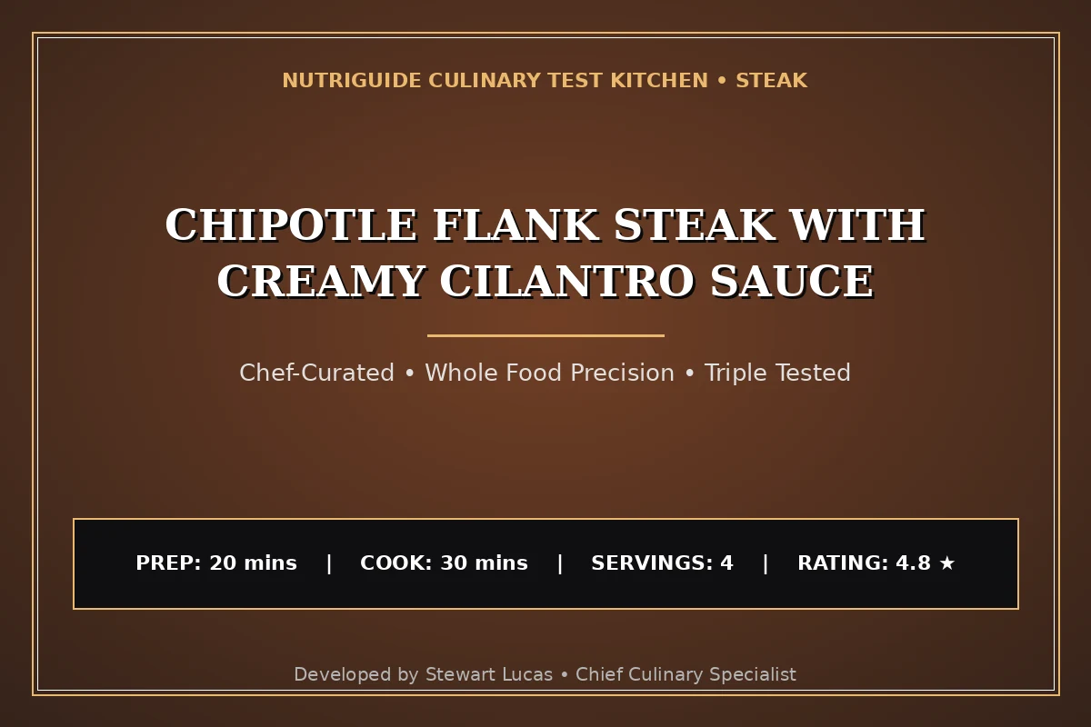Chipotle Flank Steak With Creamy Cilantro Sauce