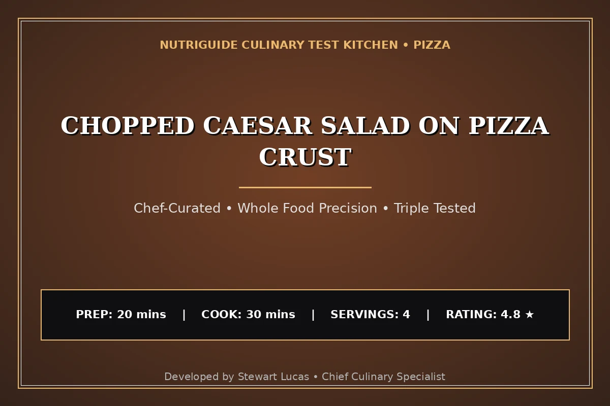 Chopped Caesar Salad On Pizza Crust