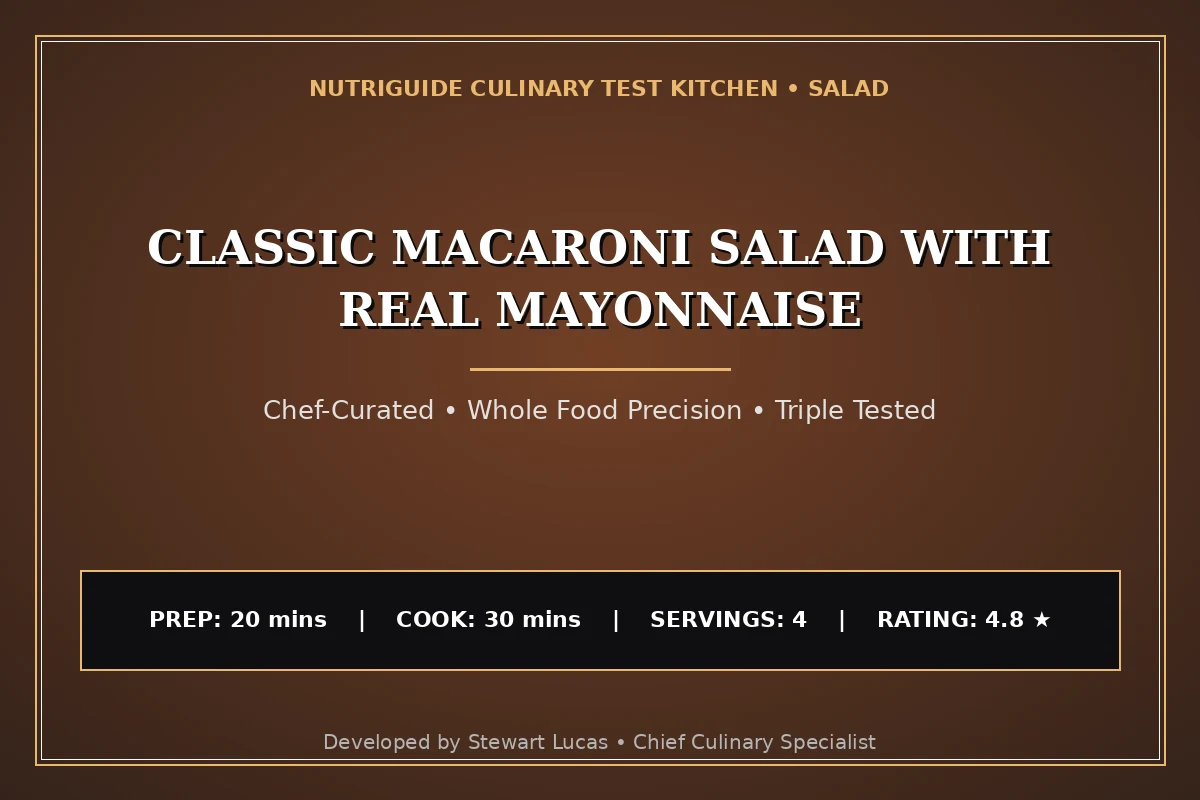 Classic Macaroni Salad With Real Mayonnaise