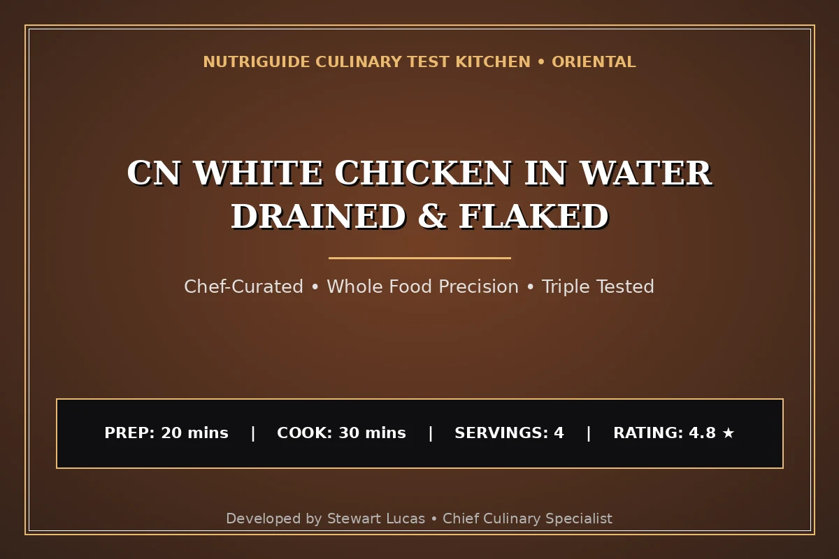 Cn White Chicken In Water Drained & Flaked
