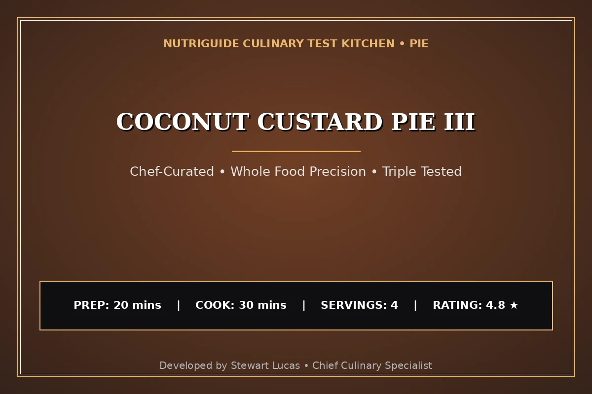 Coconut Custard Pie Iii