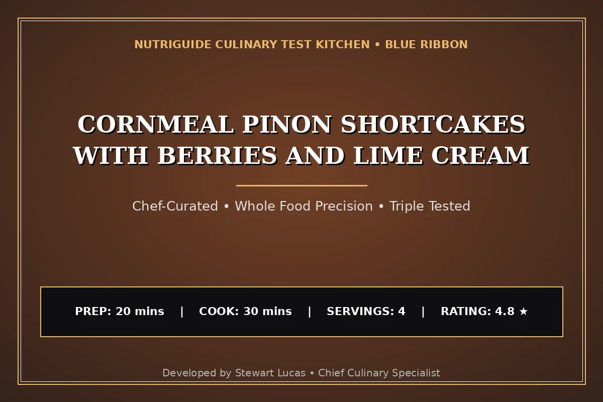 Cornmeal Pinon Shortcakes With Berries And Lime Cream
