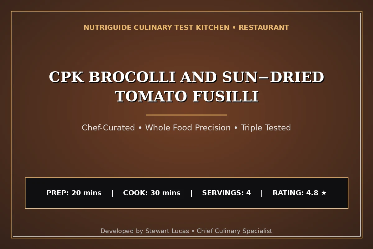 Cpk Brocolli And Sun−Dried Tomato Fusilli