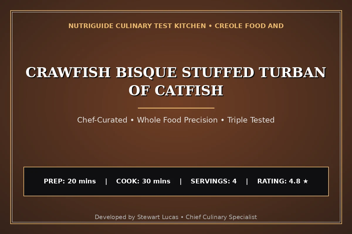 Crawfish Bisque Stuffed Turban Of Catfish