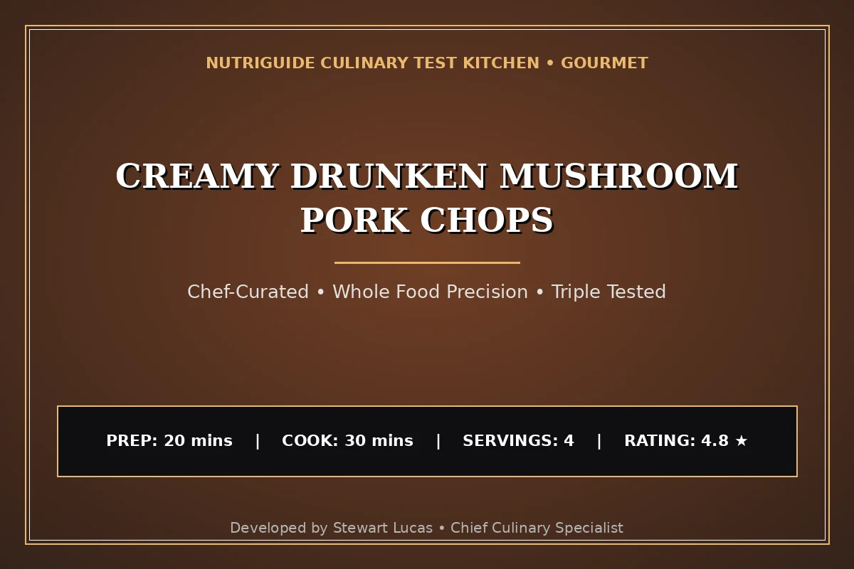 Creamy Drunken Mushroom Pork Chops