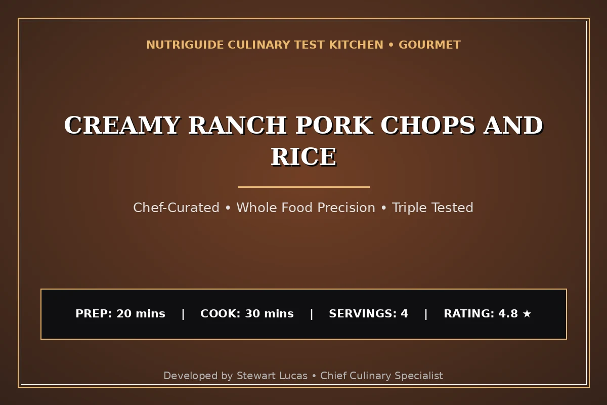 Creamy Ranch Pork Chops And Rice