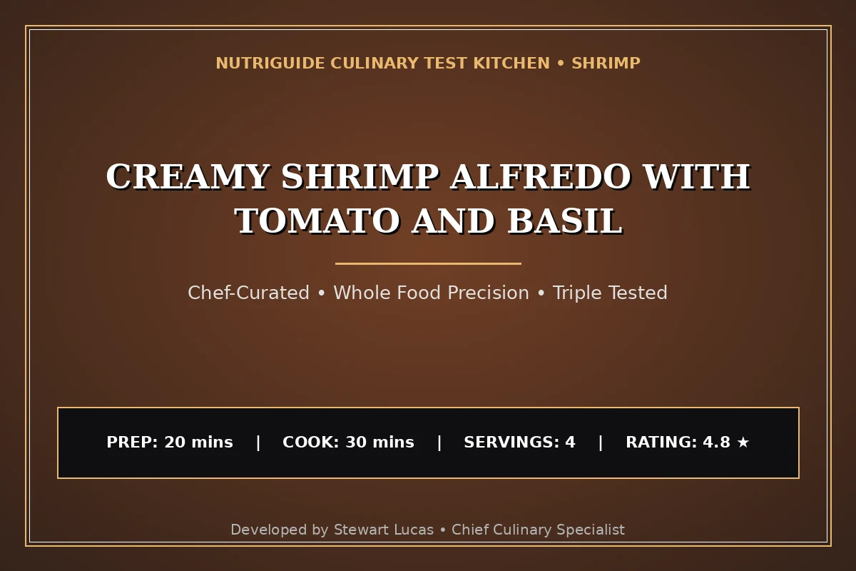 Creamy Shrimp Alfredo With Tomato And Basil