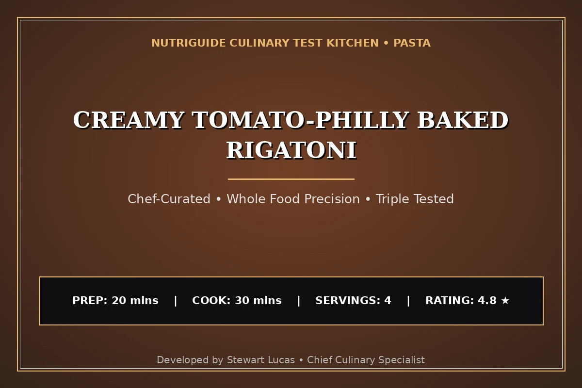 Creamy Tomato-Philly Baked Rigatoni