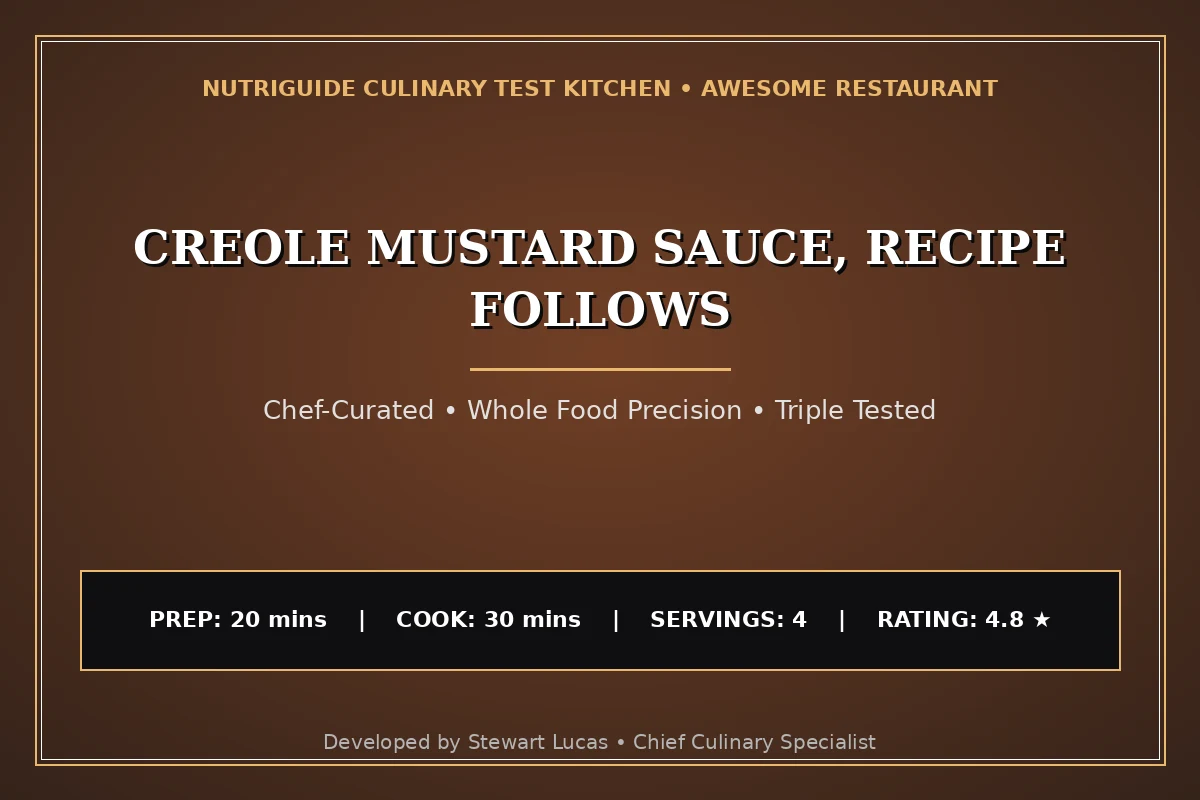 Creole Mustard Sauce, Recipe Follows