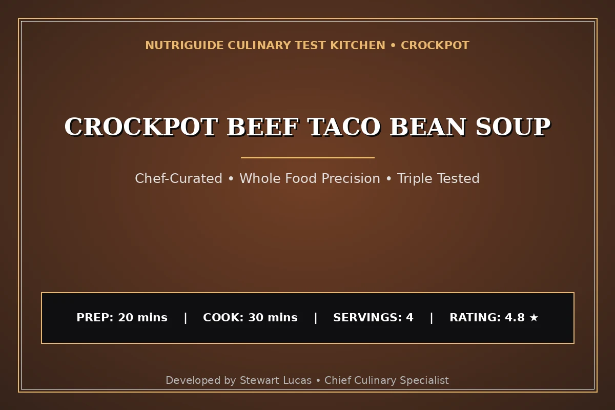 Crockpot Beef Taco Bean Soup