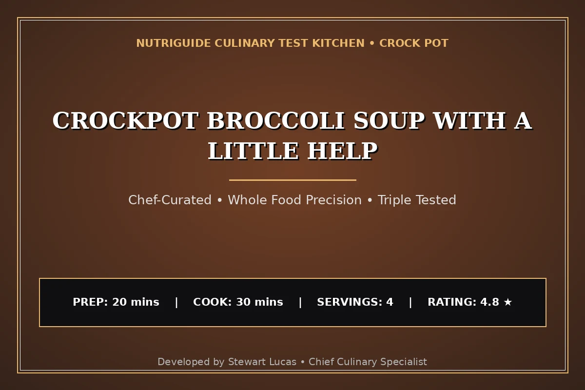 Crockpot Broccoli Soup With A Little Help