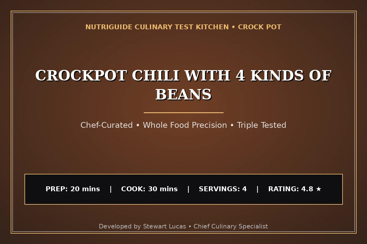 Crockpot Chili With 4 Kinds Of Beans