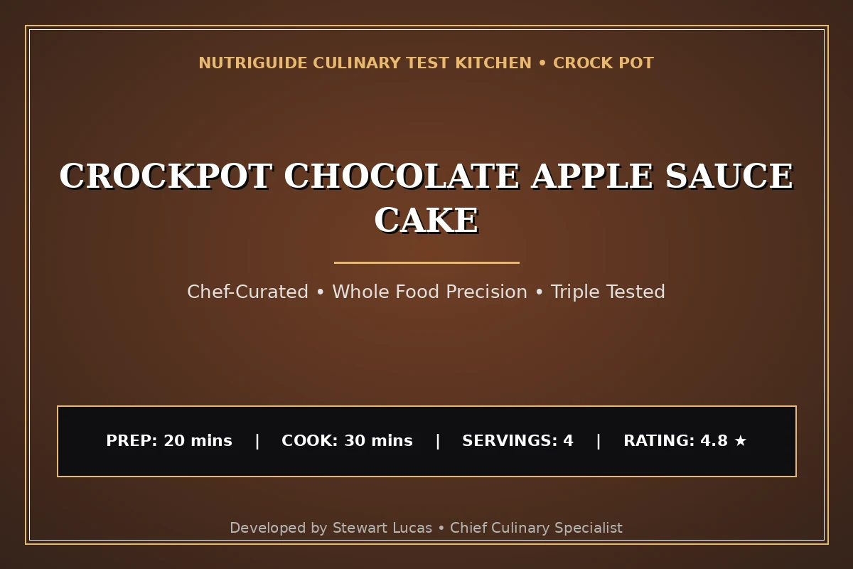 Crockpot Chocolate Apple Sauce Cake