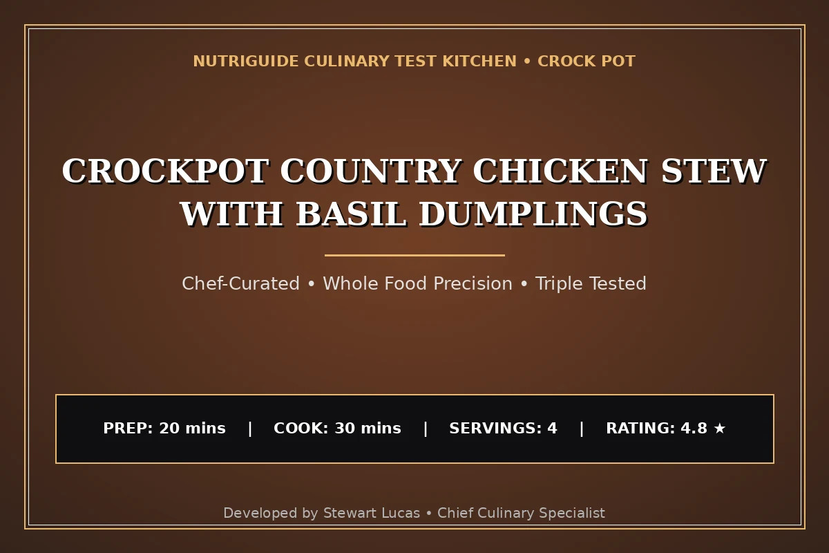 Crockpot Country Chicken Stew With Basil Dumplings