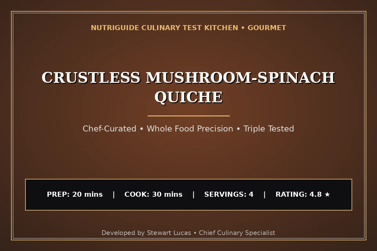 Crustless Mushroom-Spinach Quiche