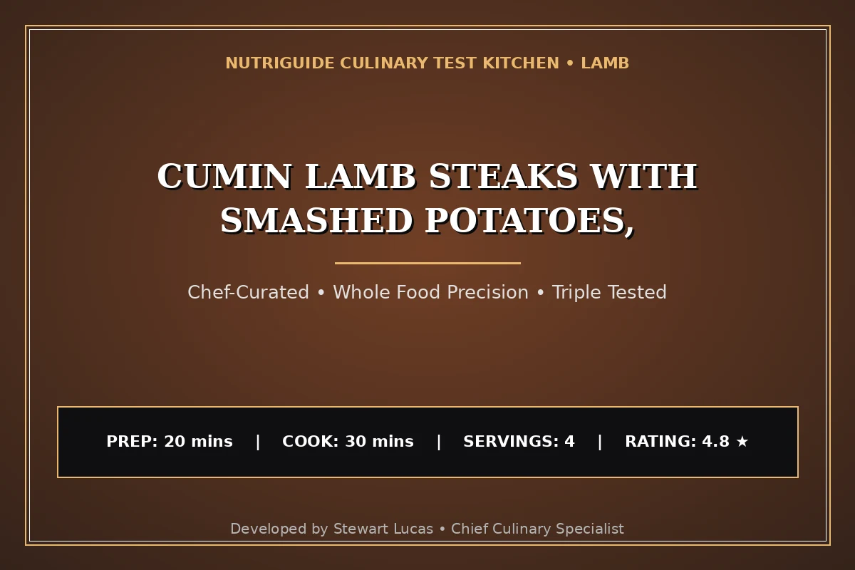 Cumin Lamb Steaks With Smashed Potatoes,