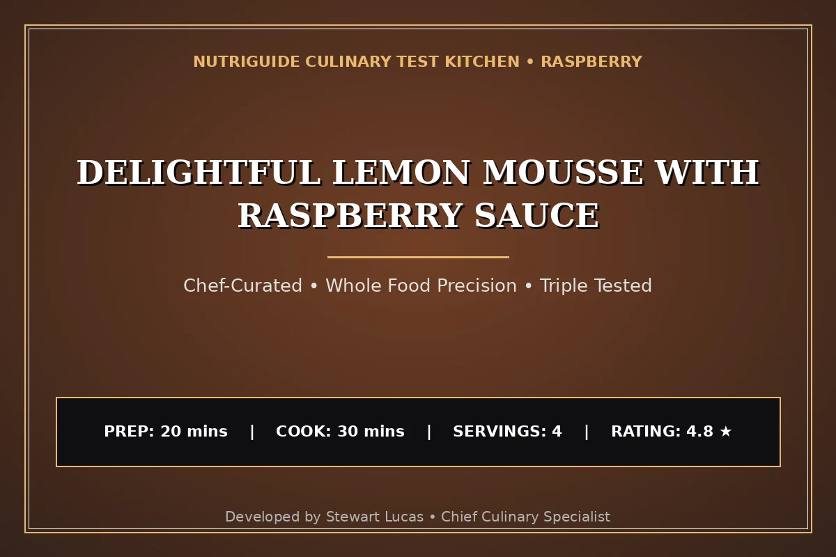 Delightful Lemon Mousse With Raspberry Sauce