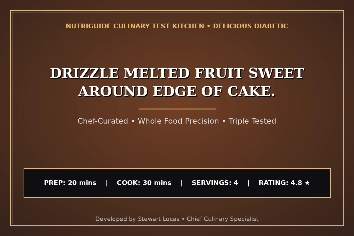 Drizzle Melted Fruit Sweet Around Edge Of Cake.