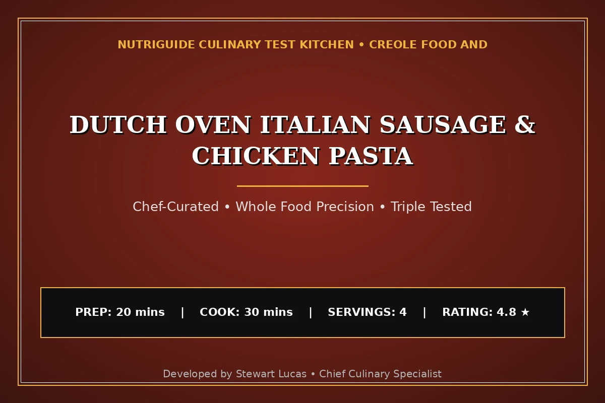 Dutch Oven Italian Sausage & Chicken Pasta